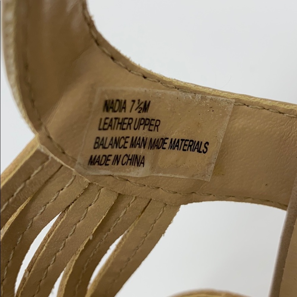 Audrey Brooke Womens Tan Woven Leather Slingback Heel Sandals Size 7-1/2 M - Picture 8 of 9